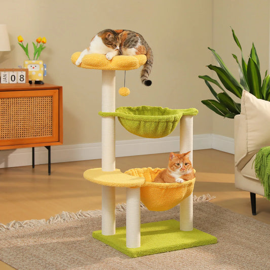 PAWZ Road Flower Cat Tree With Hammocks For Indoor Cats