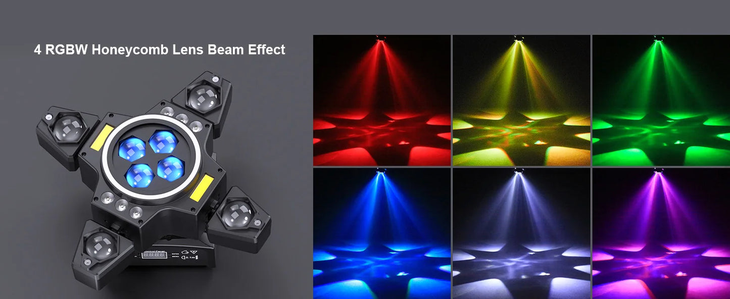 Rudderstar 120W RGBW Moving Head Light With Beam Effects