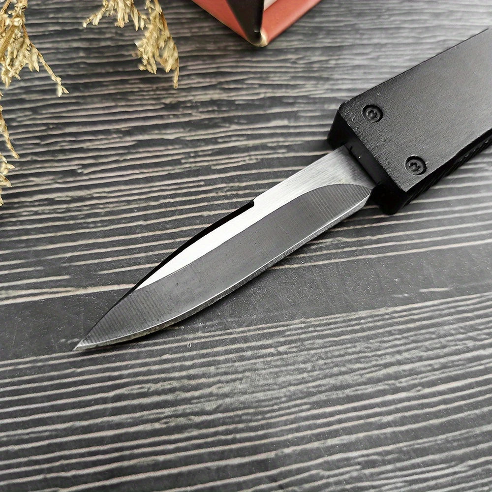 Survival Pocket Knife With Stainless Steel Blade And Aluminum Handle