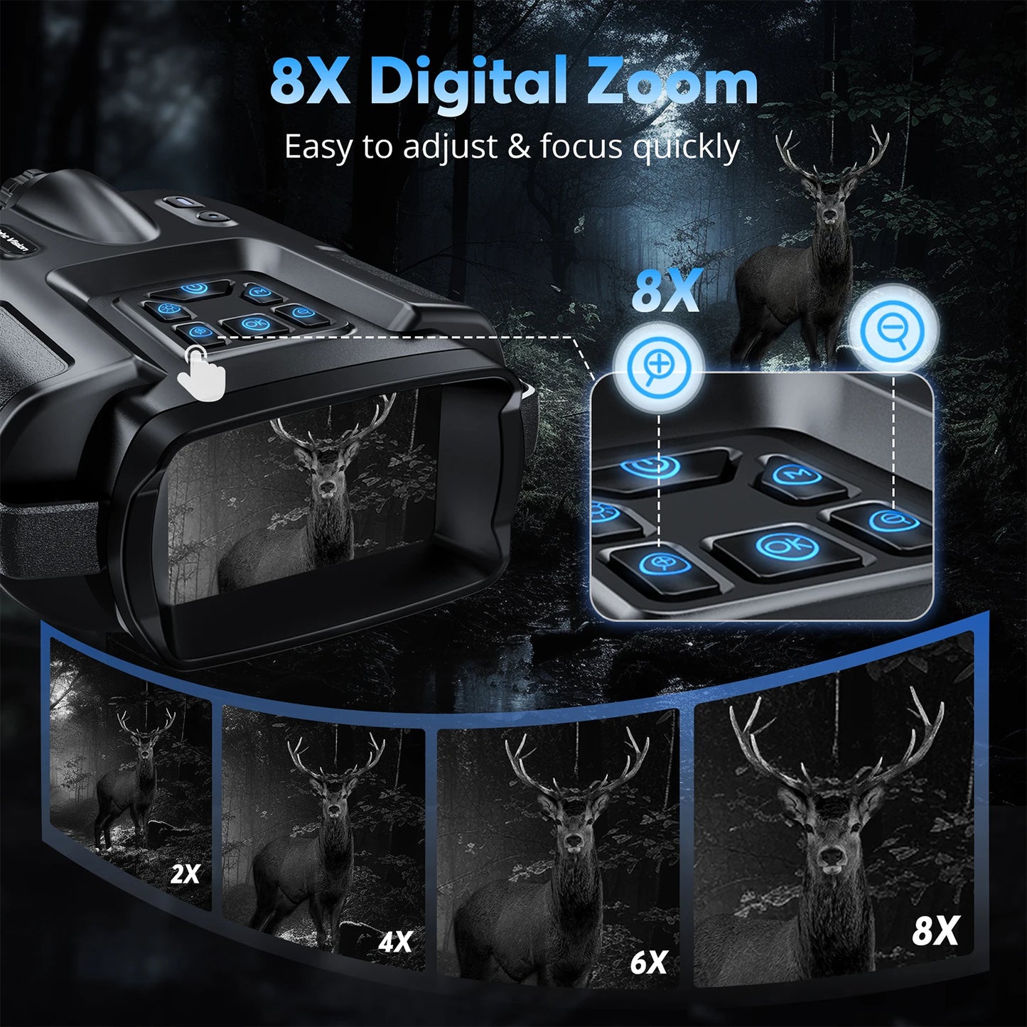 USB Rechargeable 4K Night Vision Infrared Binoculars