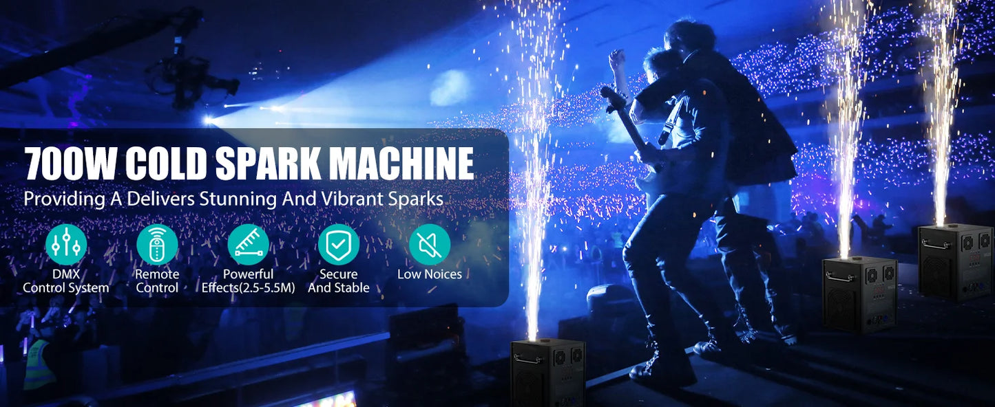 U'King 700W Cold Sparks Machine for Indoor Outdoor Shows