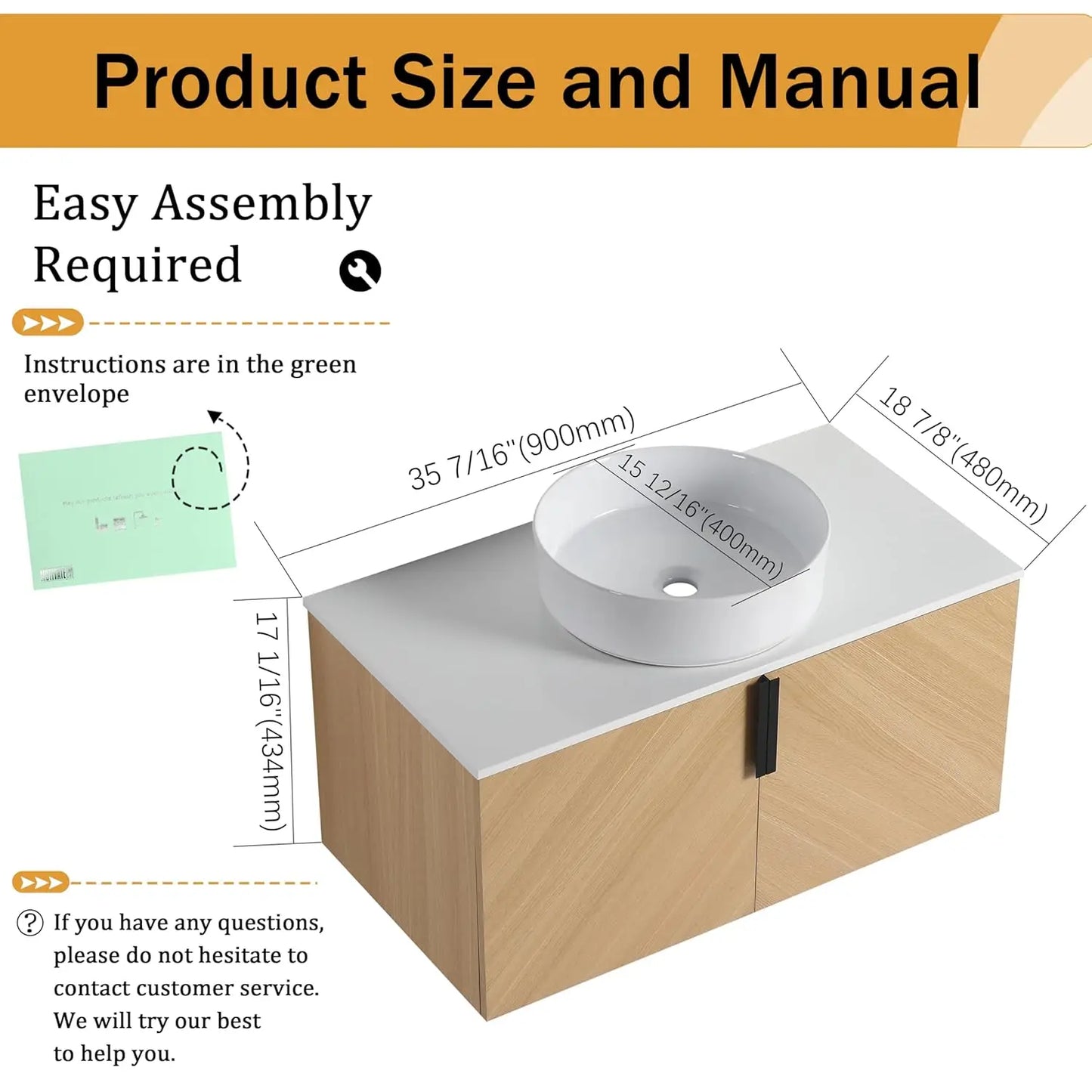 Floating Modern Bathroom Vanity Set With Wood Sink