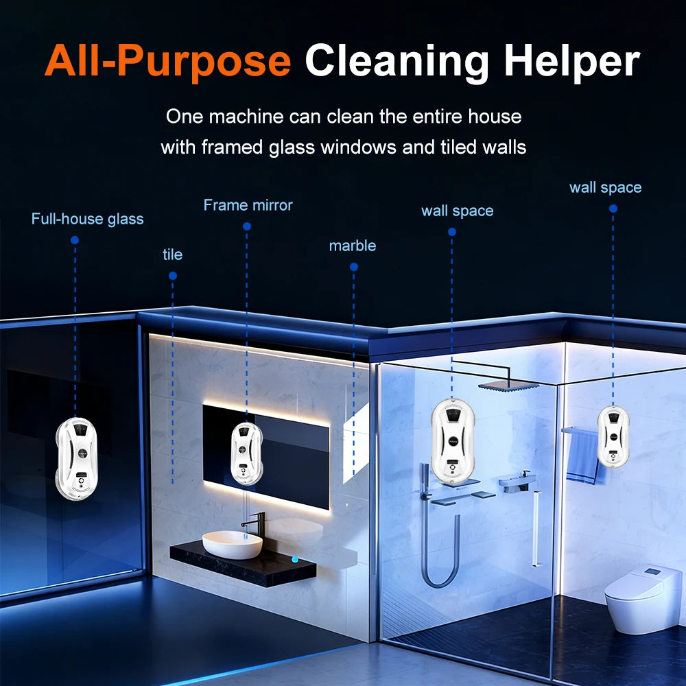 PuRuikai Window Cleaning Robot With Water Spraying and Edge Detection