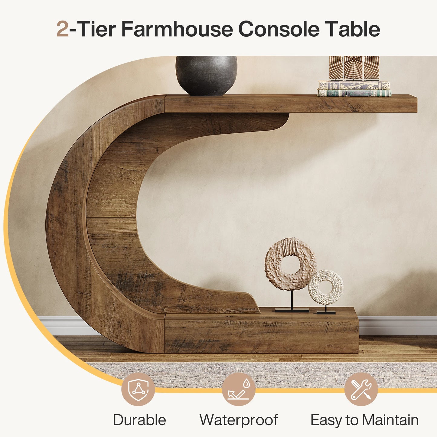 Tribesigns Mid Century Modern Console Table for Entryway and Living Room