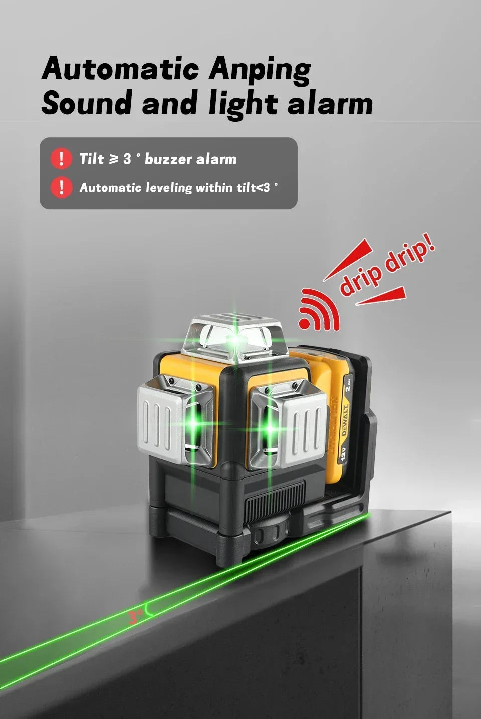 Dewalt DW089LG 12-Line 360 Degree Laser Level With Plumb