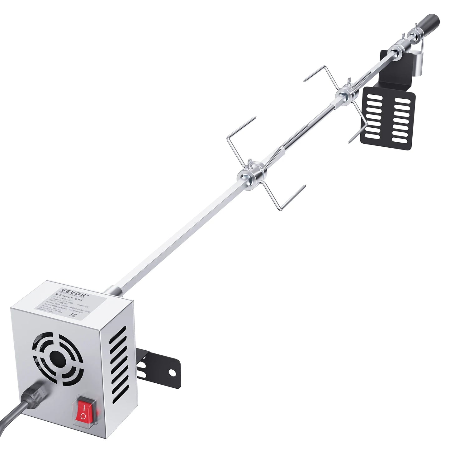 SucceBuy Universal Grill Rotisserie Kit With Motor Stainless Steel