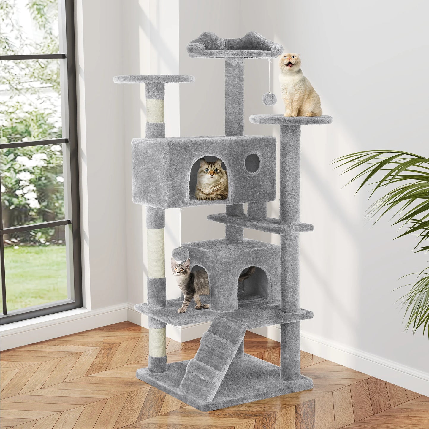 MCQ Indoor Cat Tree Tower With Sisal Scratching Posts