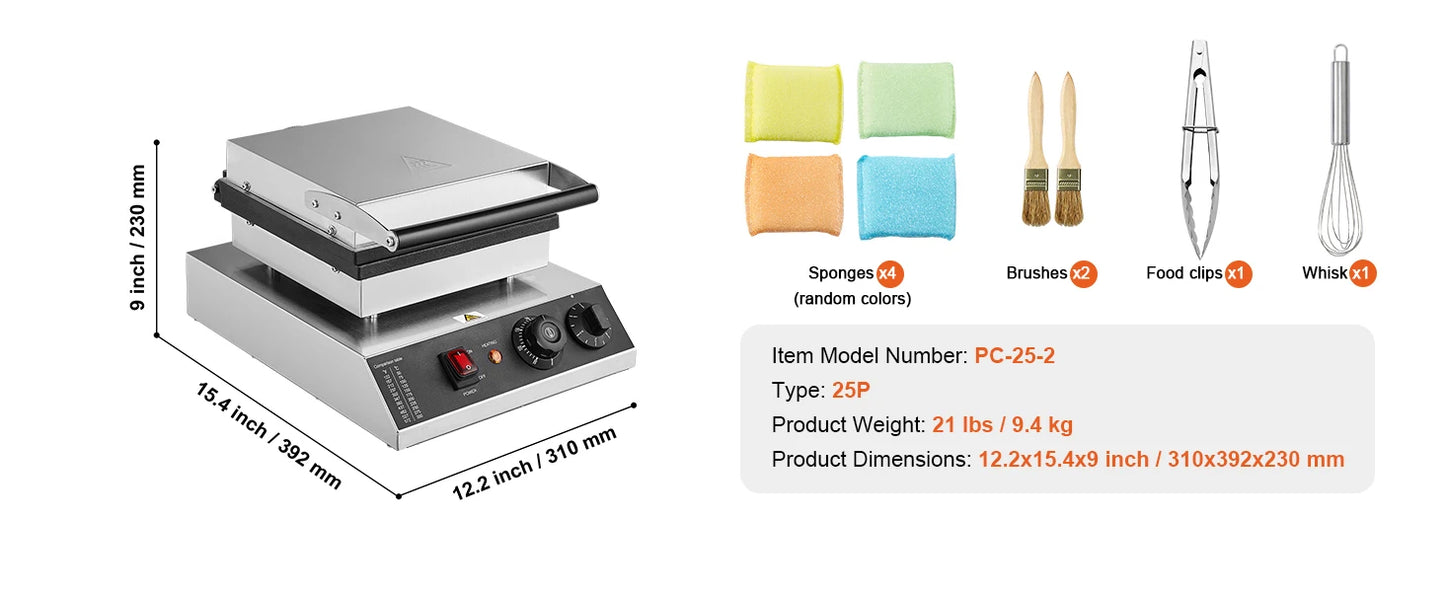 Succebuy Electric Waffle Maker 500W Nonstick Dorayaki Pancake Maker