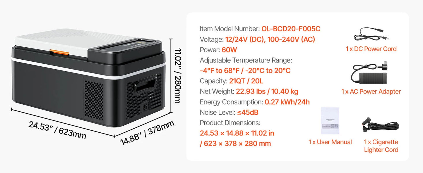 SucceBuy Portable Car Refrigerator Freezer Compressor Cooler For Camping