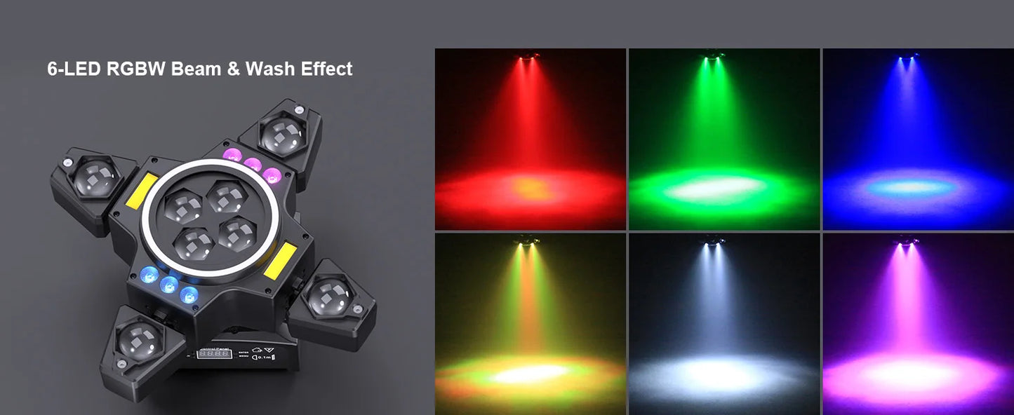 Rudderstar 120W RGBW Moving Head Light With Beam Effects