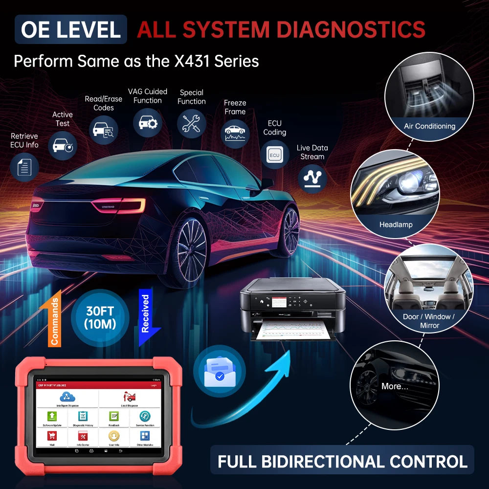 LAUNCH X431 CRP919X BT Car Diagnostic Tool OBD2 Scanner CANFD DOIP