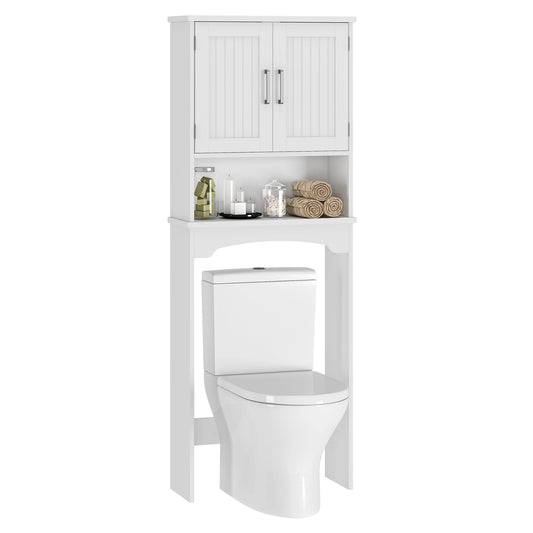 HiMISS Over The Toilet Storage Cabinet With Double Doors And Anti Tip