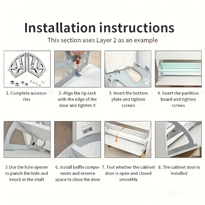 Stainless Steel Flip Shoe Rack Cabinet Hardware Accessories