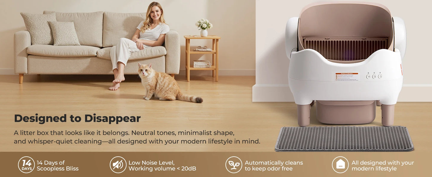 Lunapurr Automatic Self Cleaning Cat Litter Box With App Control