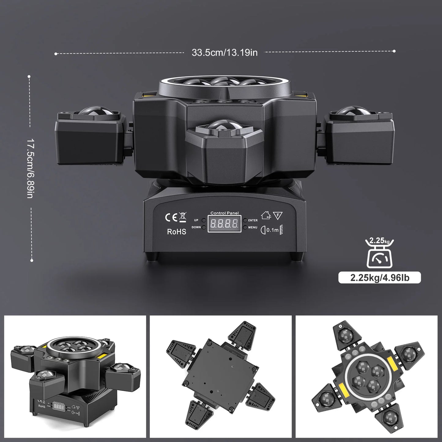 Rudderstar 120W RGBW Moving Head Light With Beam Effects