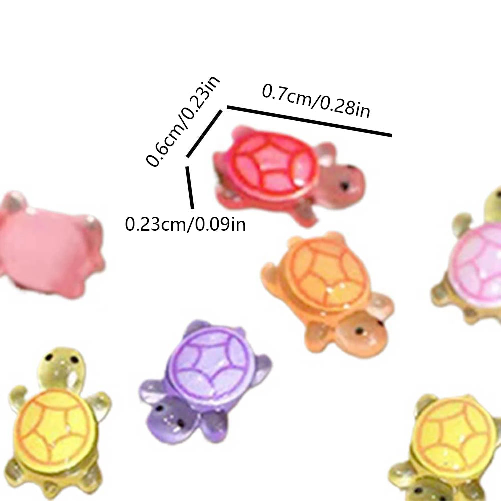 APWIKOGER Mini Resin Turtles Night Glow Figurines For Diorama