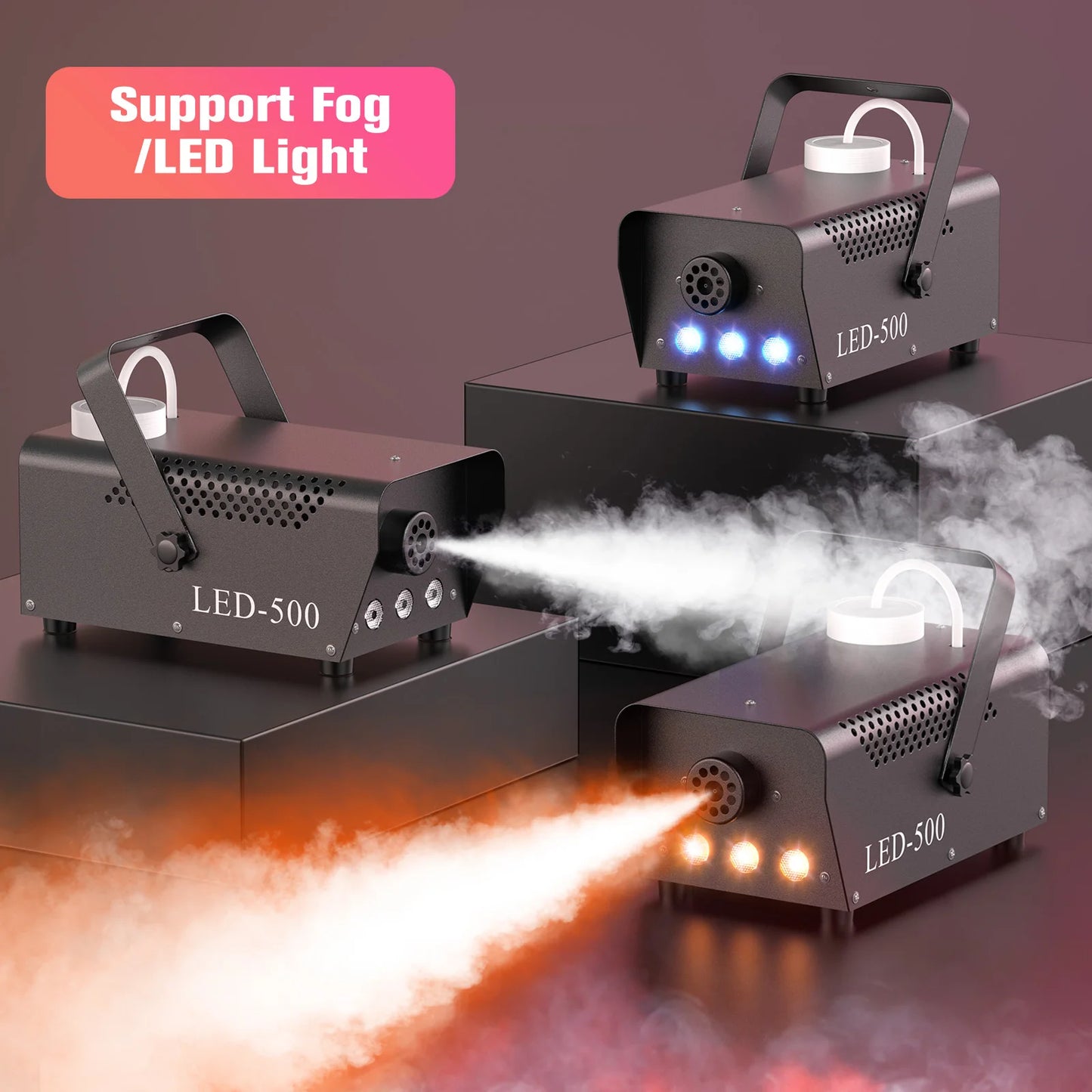 U'King 500W Smoke Machine With RGB Fog Effect Remote Control