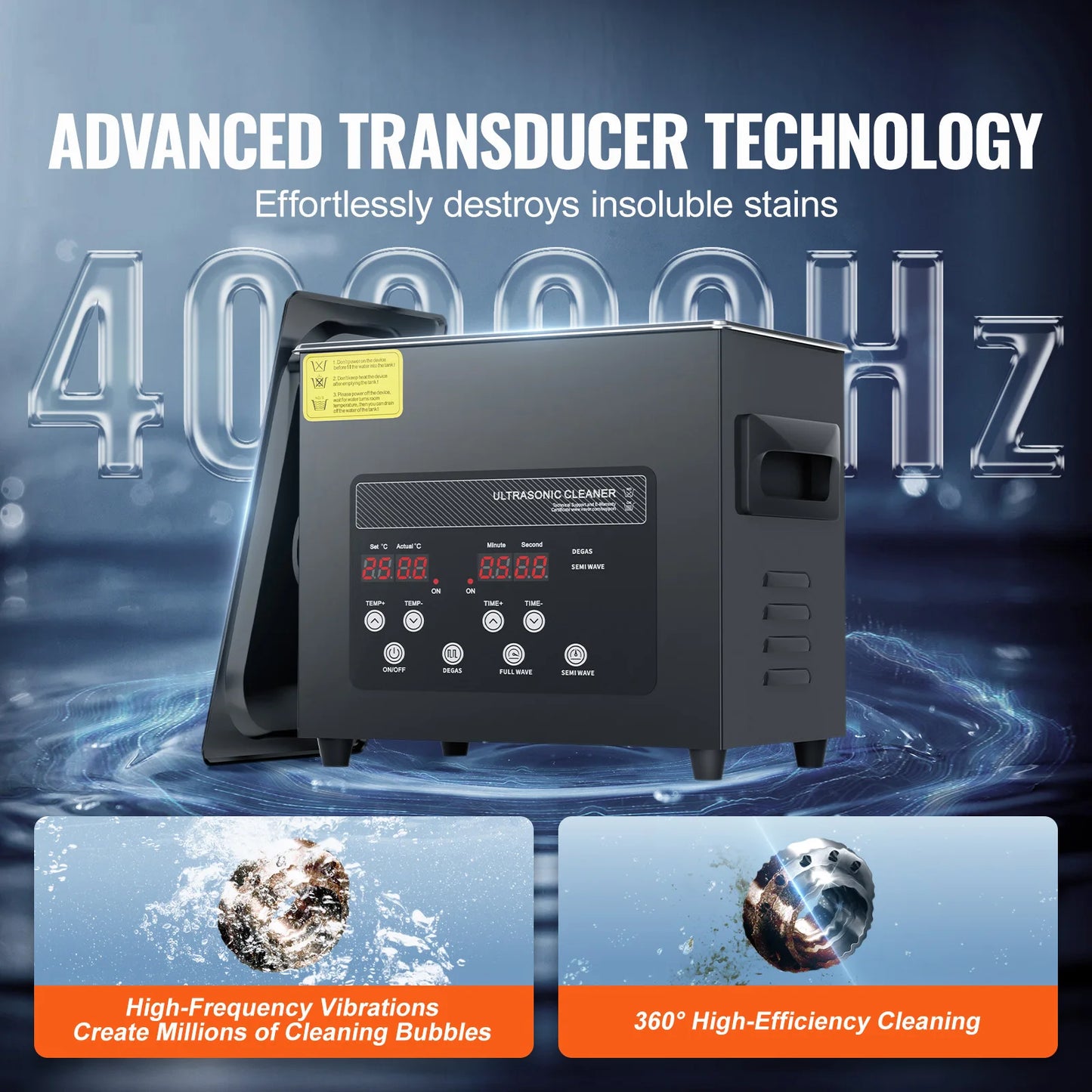 SucceBuy Ultrasonic Cleaner For Dishes And Home Appliances With Timer