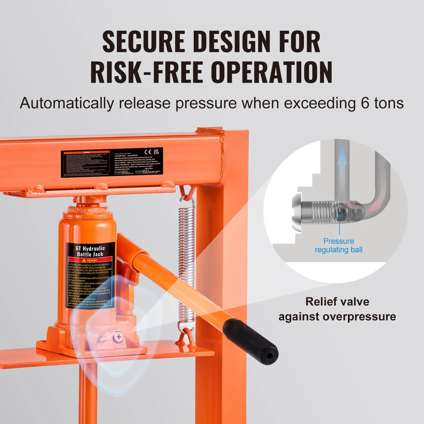 SucceBuy Hydraulic Shop Press H Frame With Press Plates