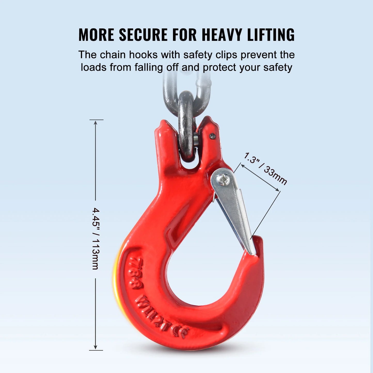 SucceBuy 3T Chain Sling G80 Two-Leg Grab Hooks Heavy Duty