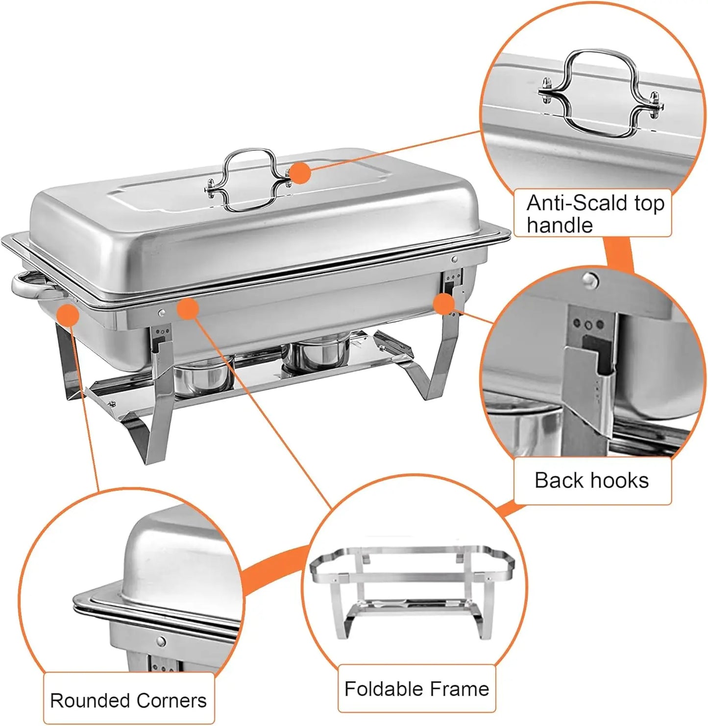 Chafing Dish Buffet Set Stainless Steel Food Warmers For Parties