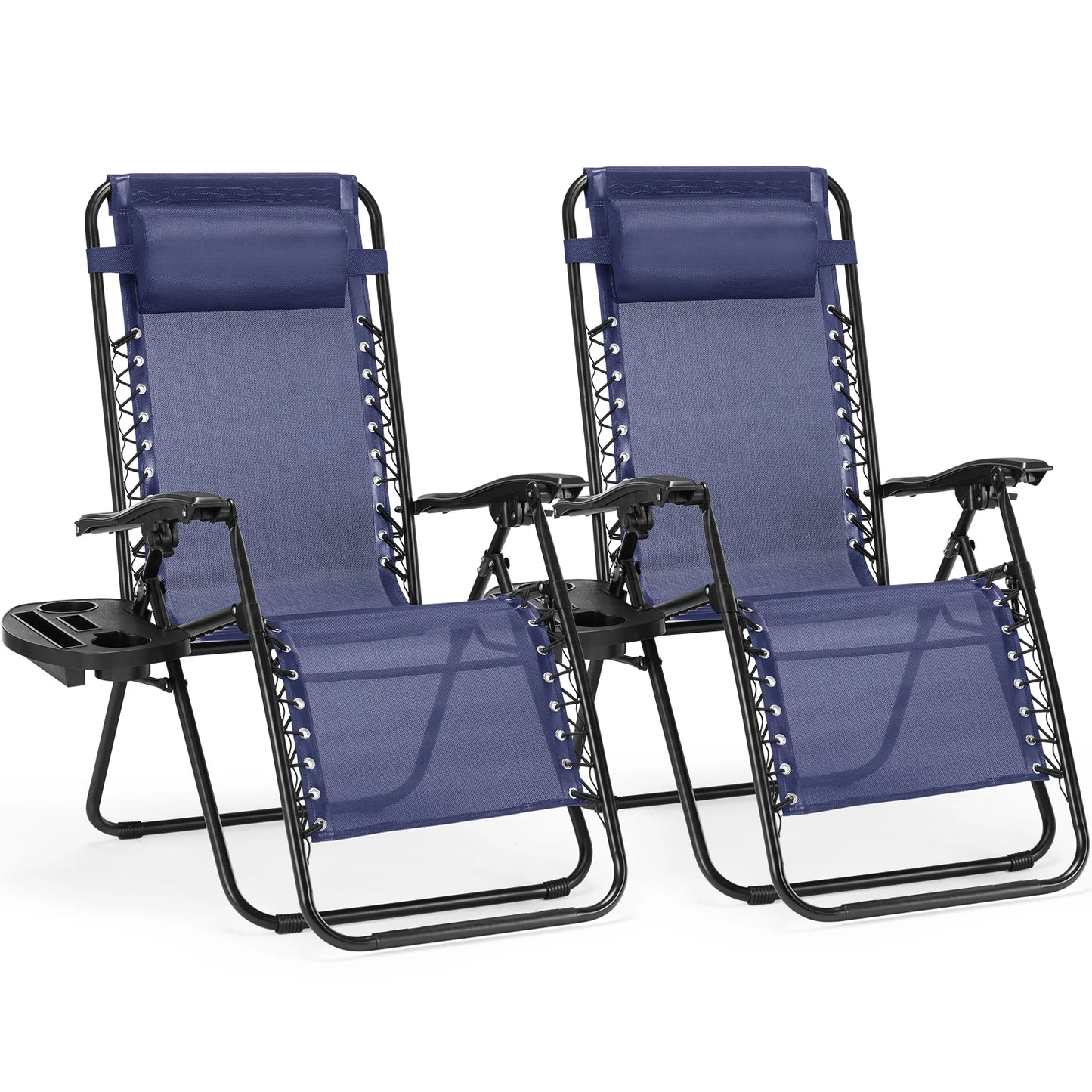 JHK Zero Gravity Portable Recliner With Cup Holder Trays