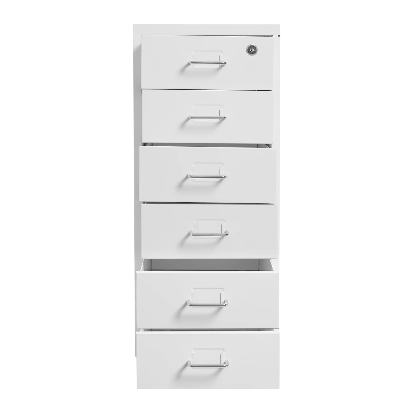 6 Drawer File Cabinet With Lock Metal Rolling Organizer For Office