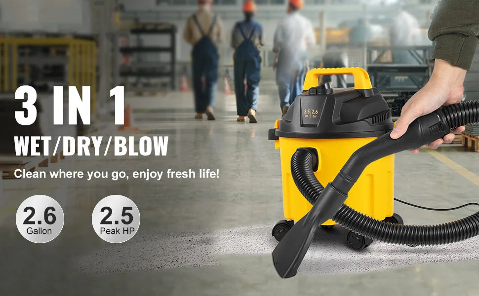 SucceBuy Wet Dry Shop Vacuum 3 In 1 Portable Blower And Attachments Storage