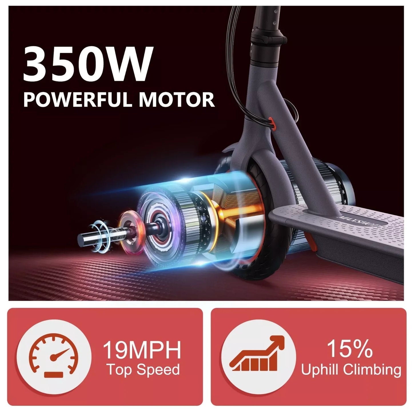 Ladped Electric Scooter 350W 19mph With Smart App Control