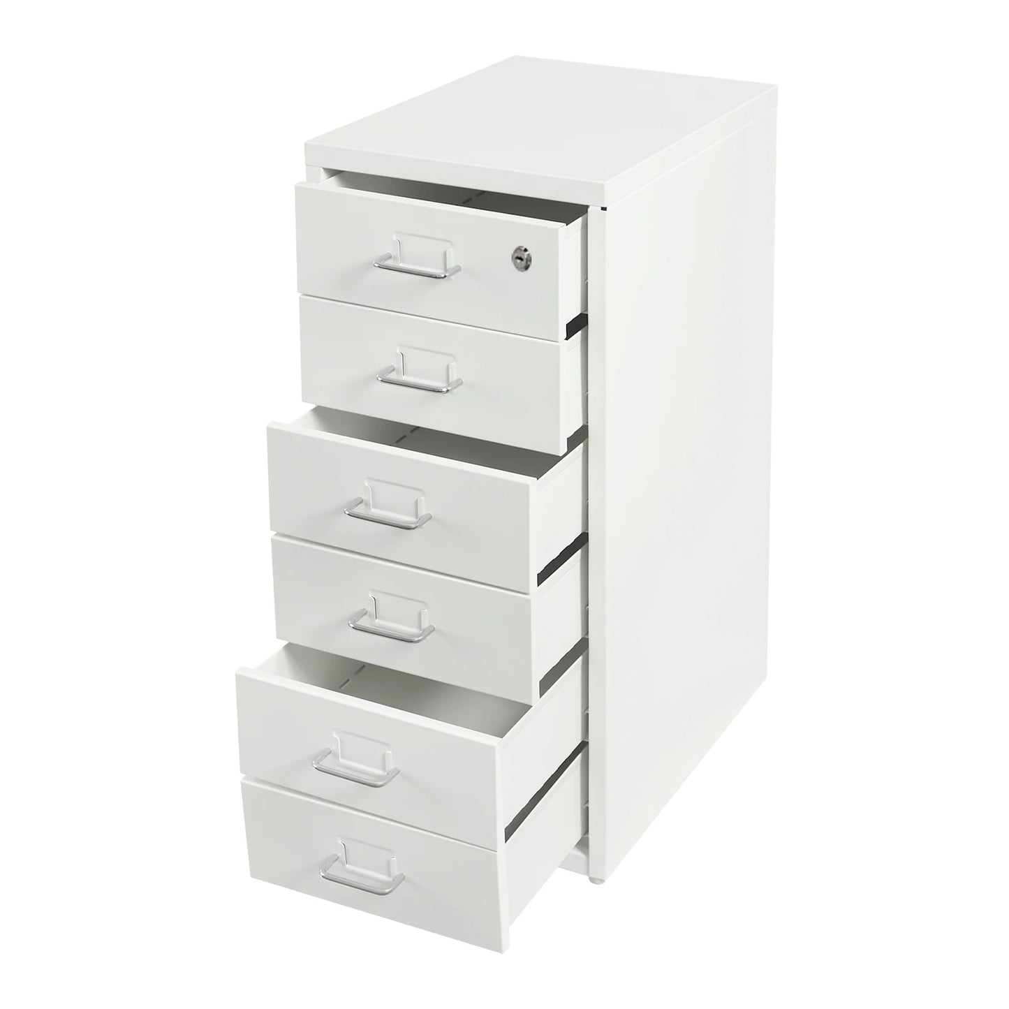 6 Drawer File Cabinet With Lock Metal Rolling Organizer For Office