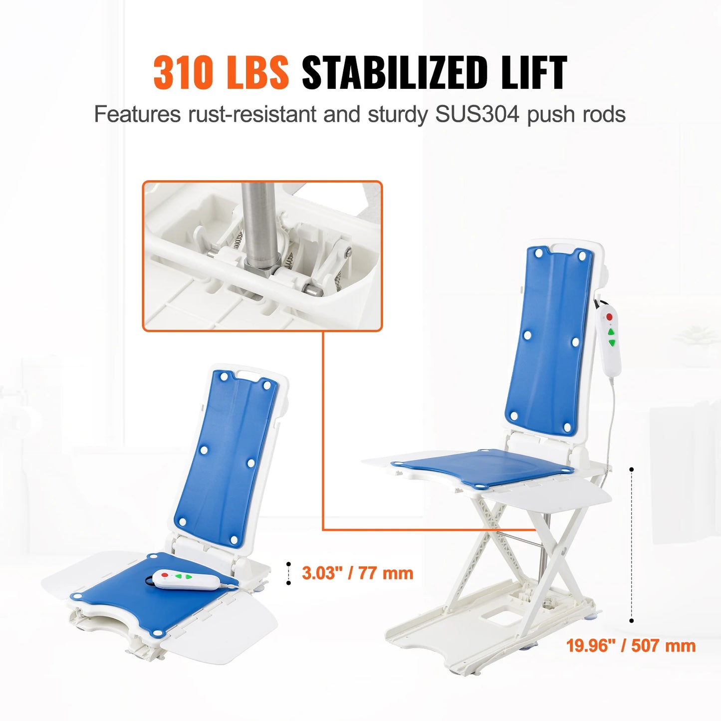 SucceBuy Electric Chair Lift For Seniors With Height Adjustable Support