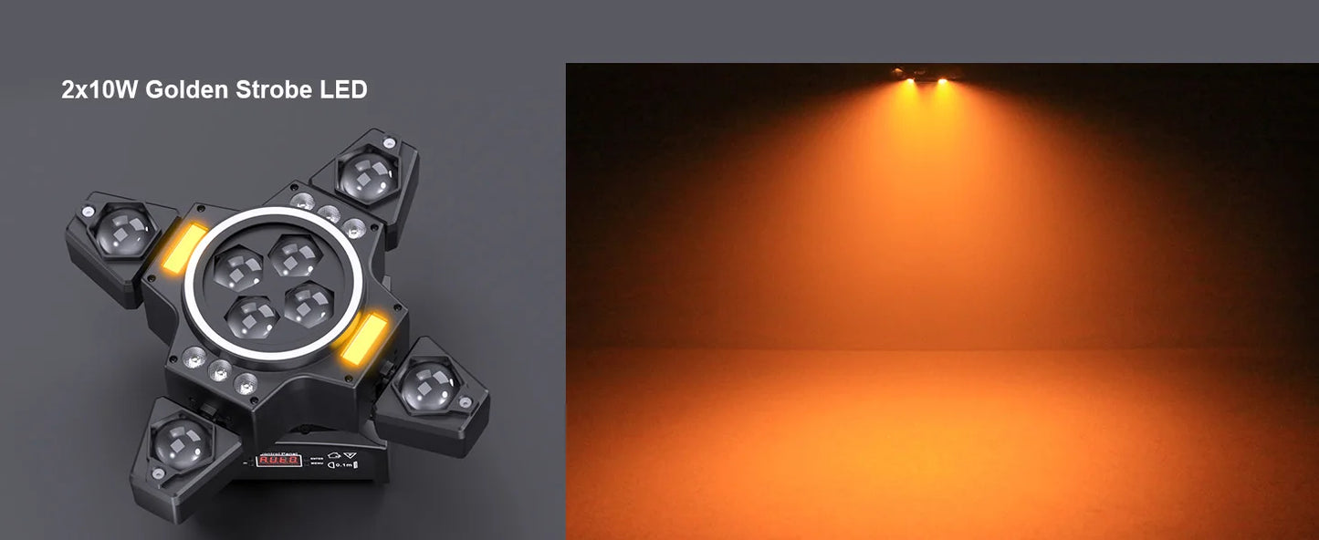 Rudderstar 120W RGBW Moving Head Light With Beam Effects