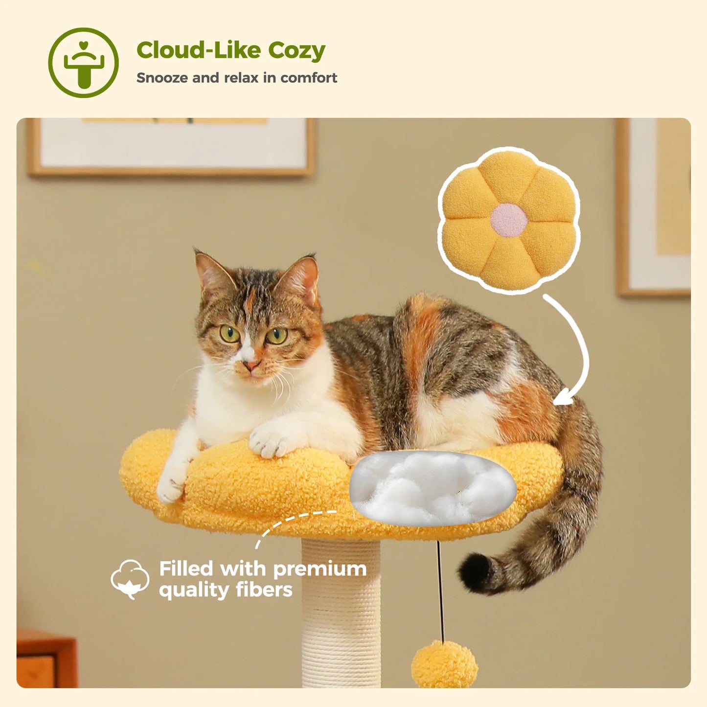 PAWZ Road Flower Cat Tree With Hammocks And Scratching Posts