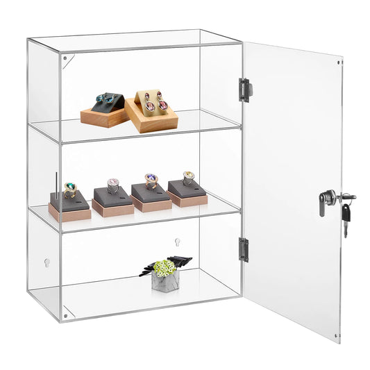 Acrylic Display Case for Collectibles Three-Tier Safe Showcase with Lock
