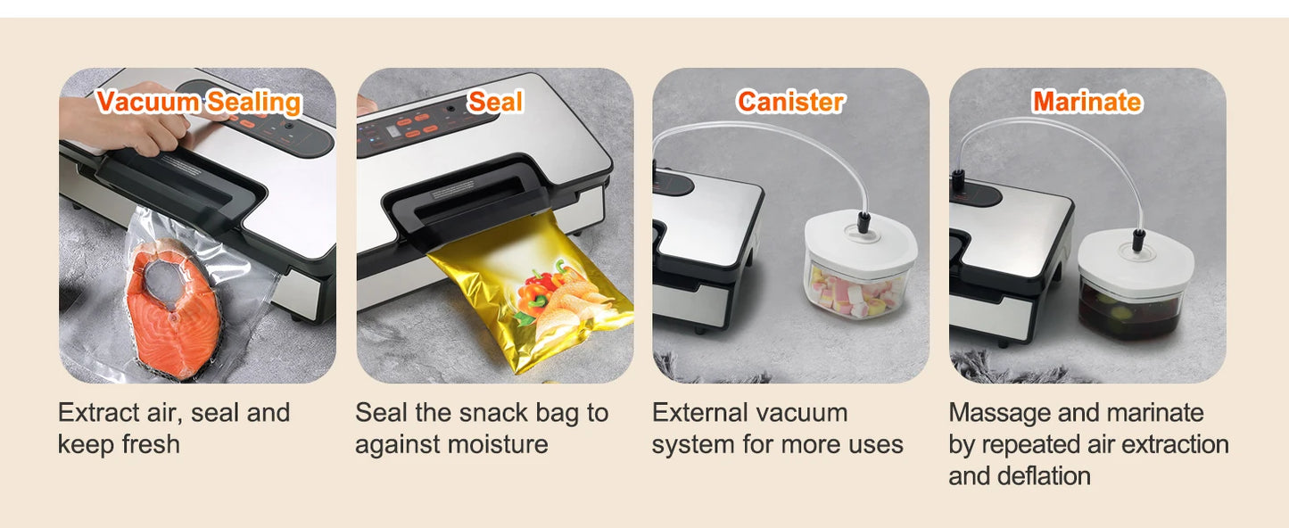 SucceBuy Vacuum Sealer Machine 130W 90KPa Food Preservation