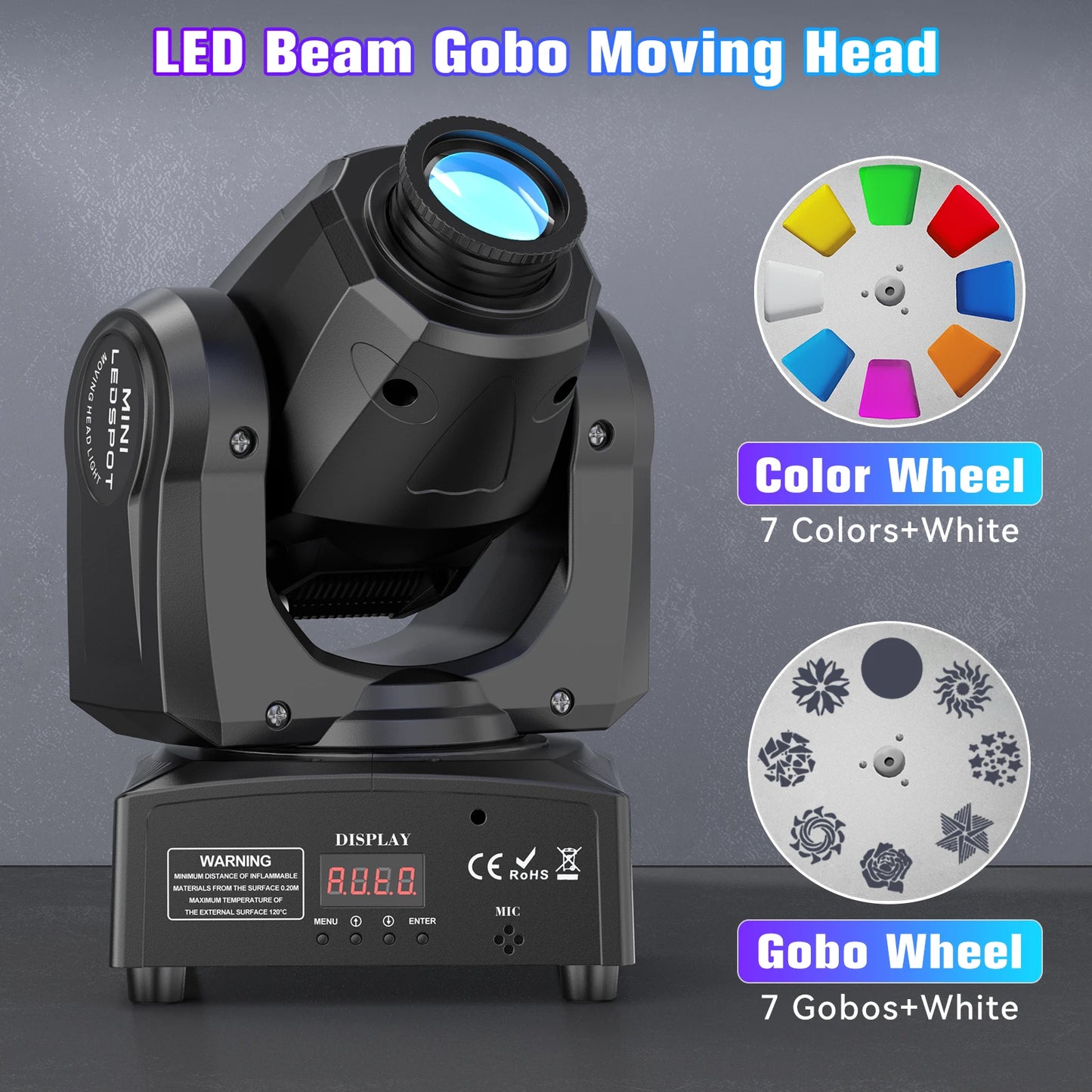 U'King 120W LED Moving Head Light DMX512 Remote Control Stage DJ Wedding