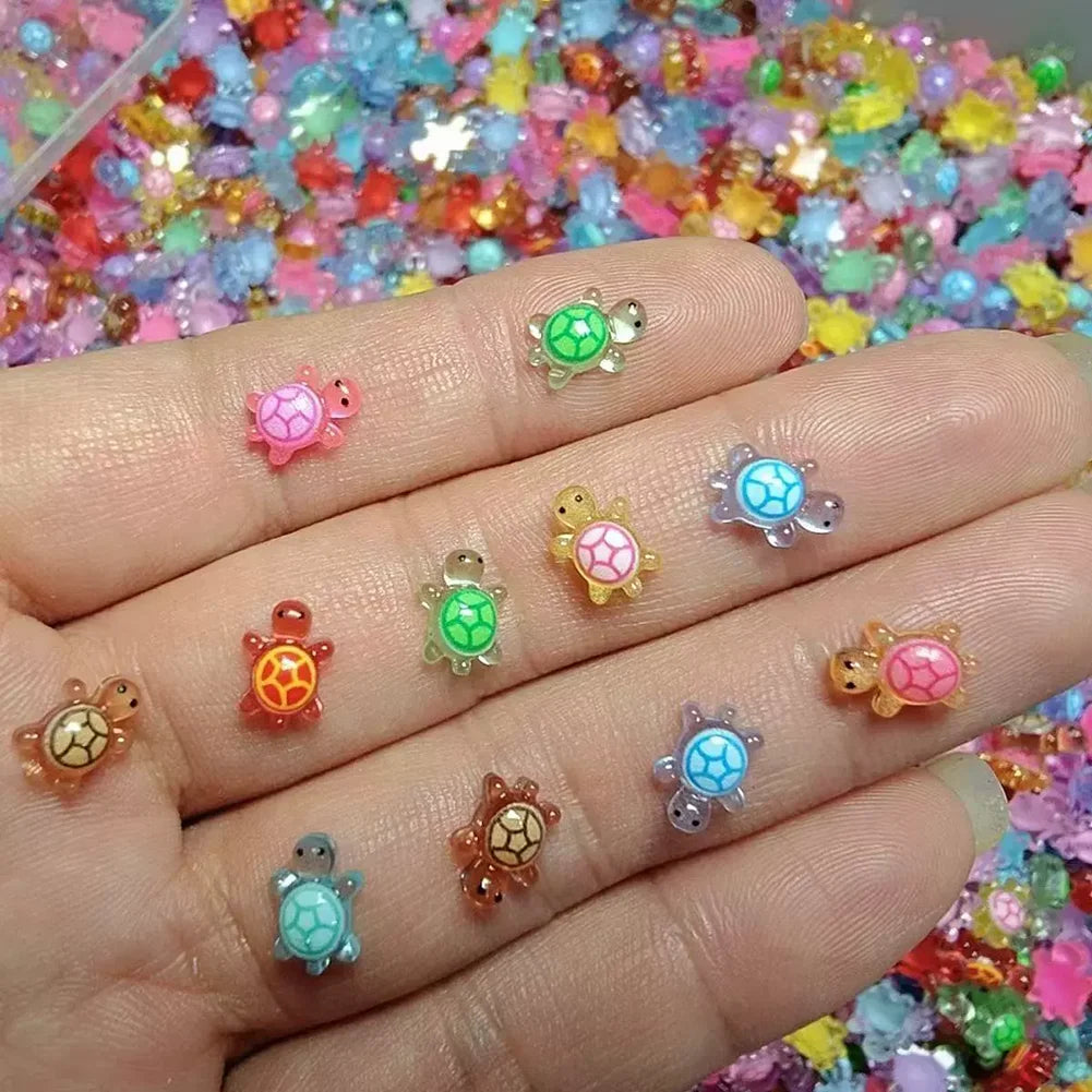 APWIKOGER Mini Resin Turtles Night Glow Figurines For Diorama