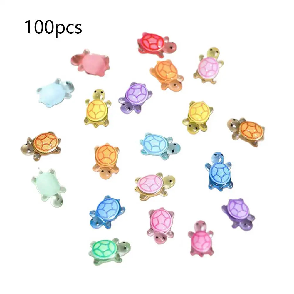 APWIKOGER Mini Resin Turtles Night Glow Figurines For Diorama