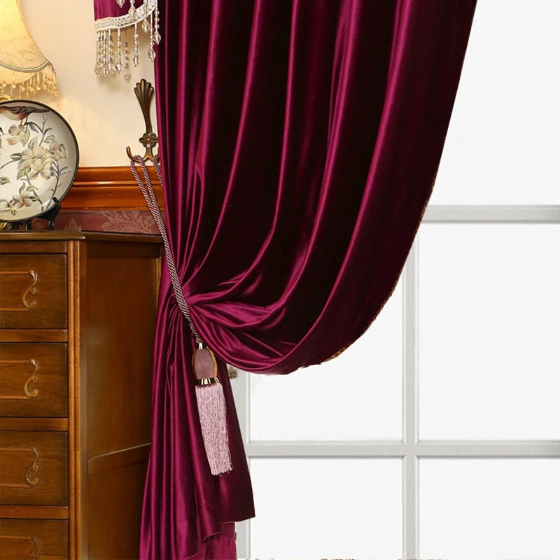 2Pc Flannelette Thickened Blackout Curtain For Living Room