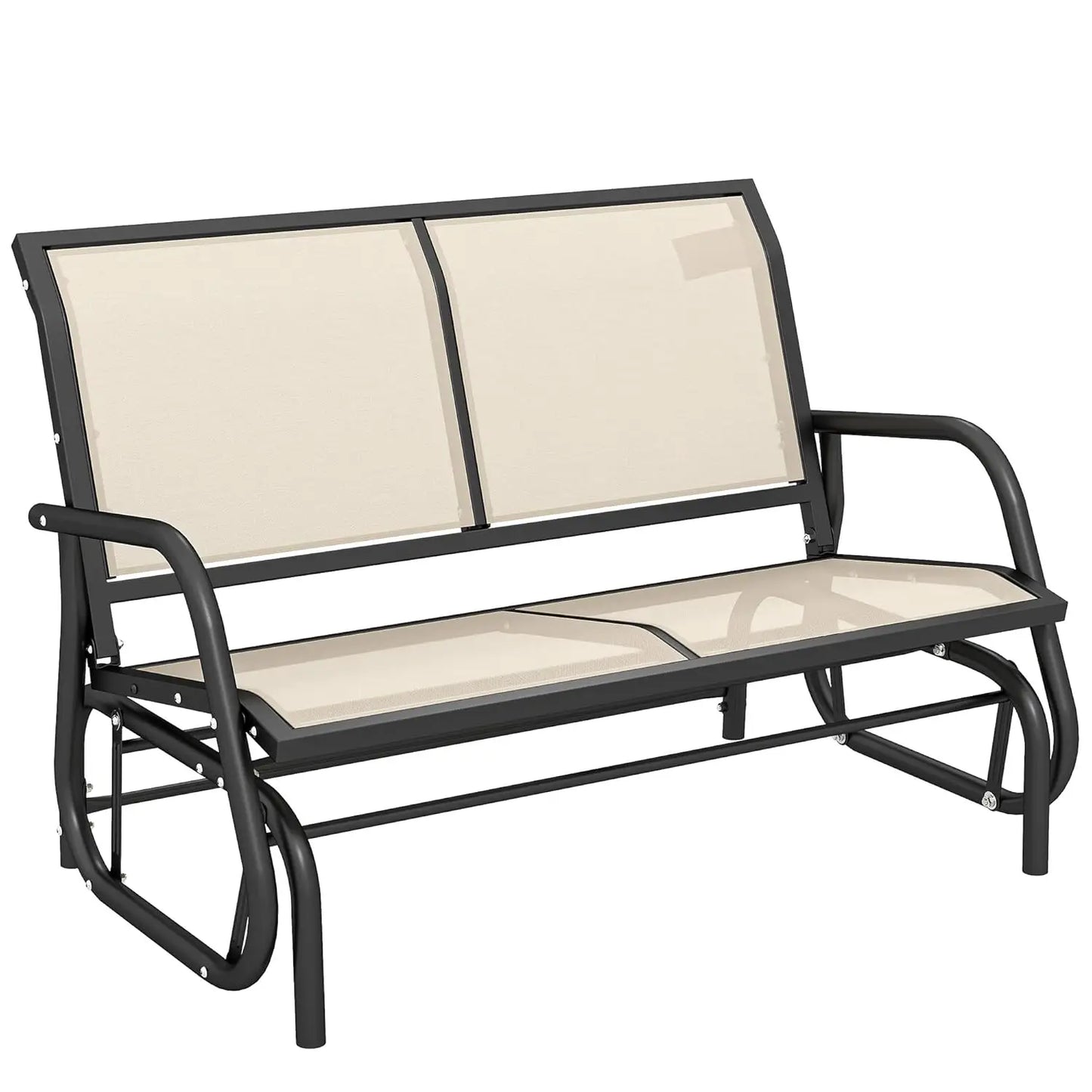 Outdoor Glider Bench For Patio With Powder Coated Steel Frame