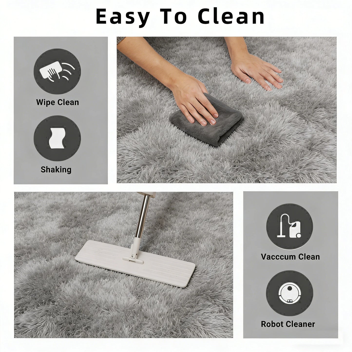 Ultra Soft Shag Area Rug For Living Room And Bedroom