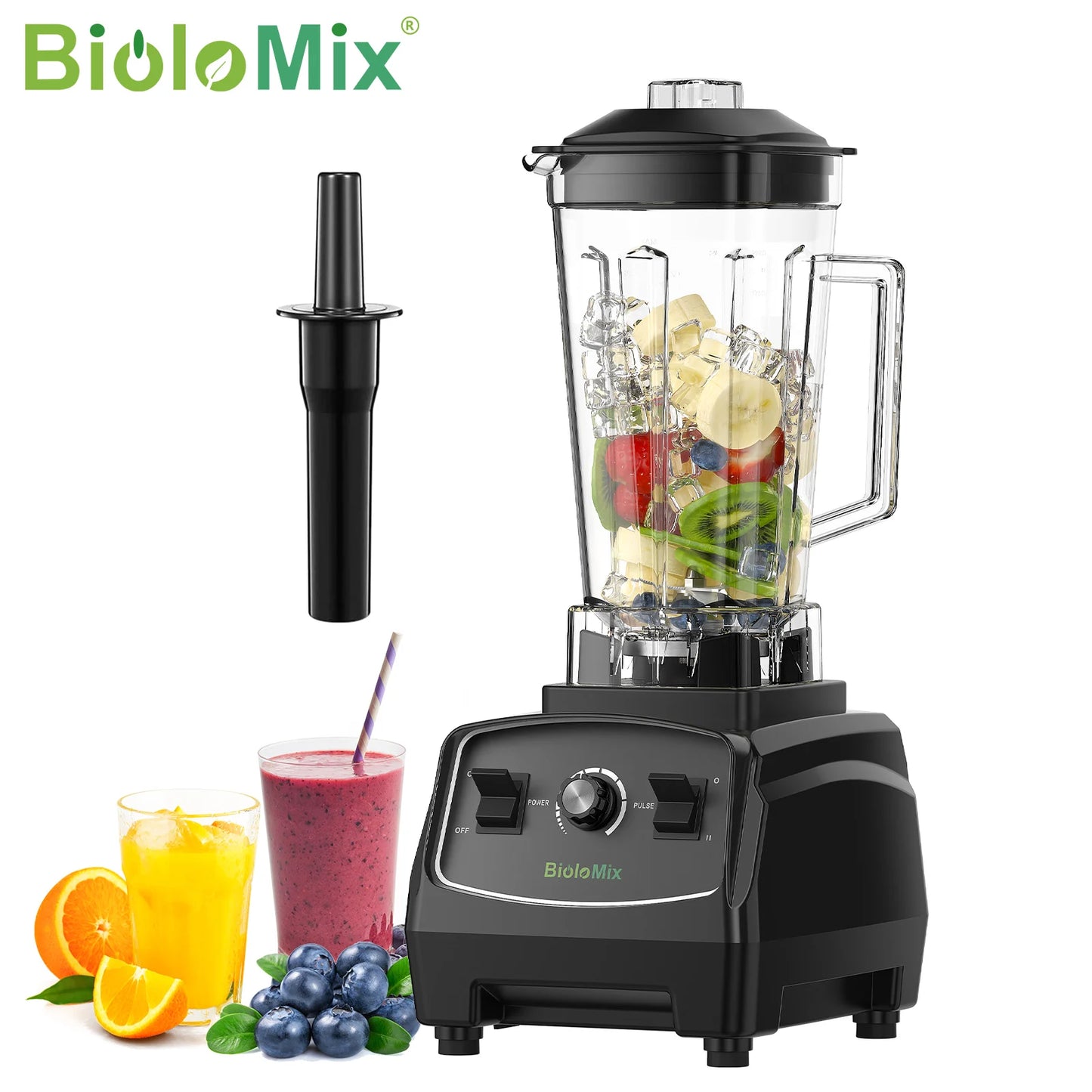 Biolomix Heavy Duty Blender Juicer Mixer Food Processor 3HP 2200W