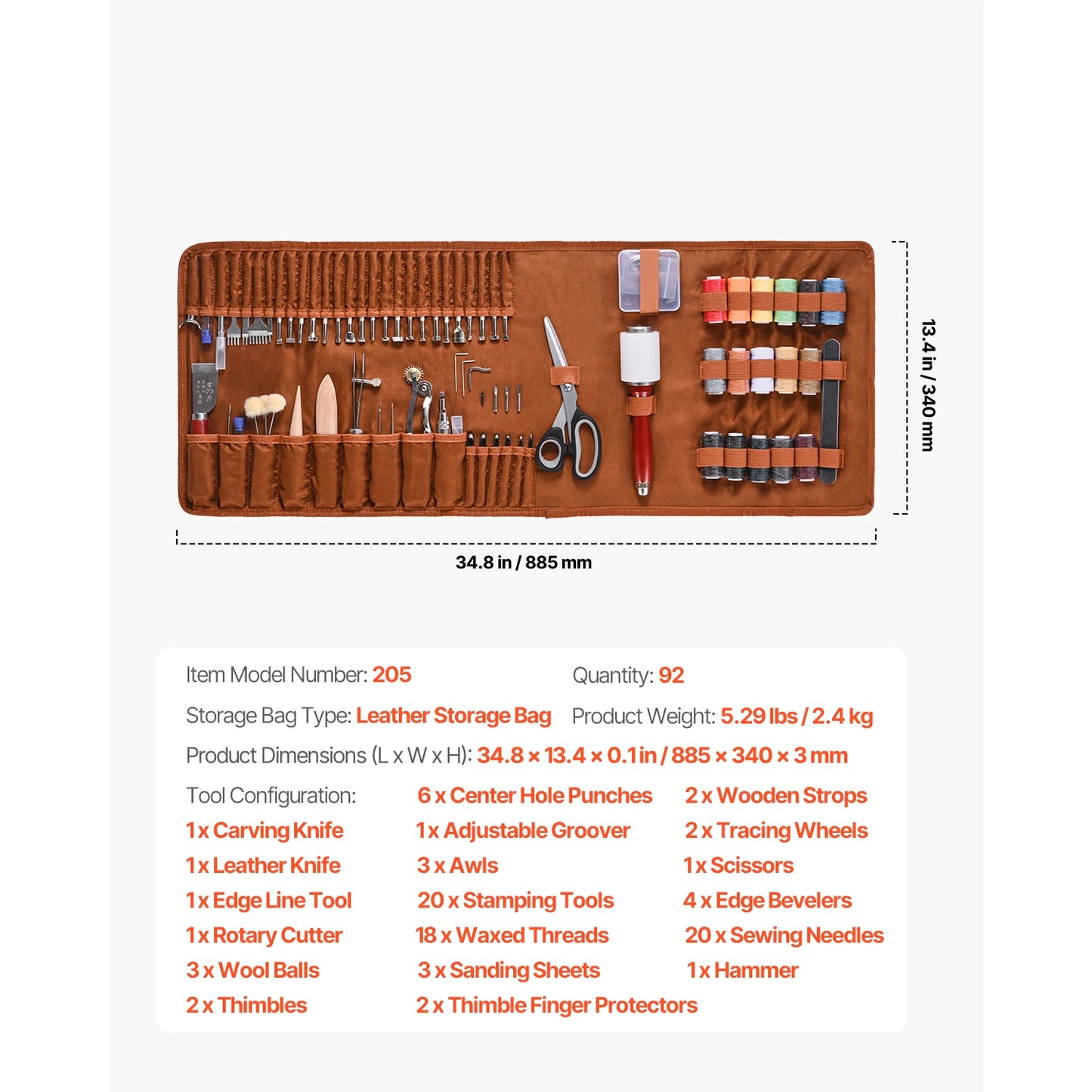 SucceBuy Leather Working Tools Kit 92 Piece Set Pro