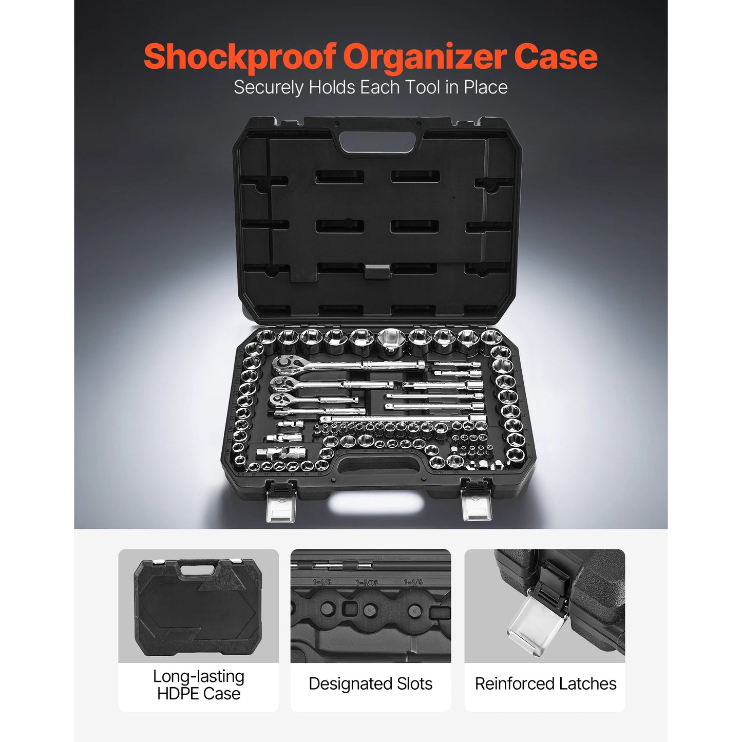 SucceBuy 86 Piece Socket Set Ratchet Mechanic Tool Kit