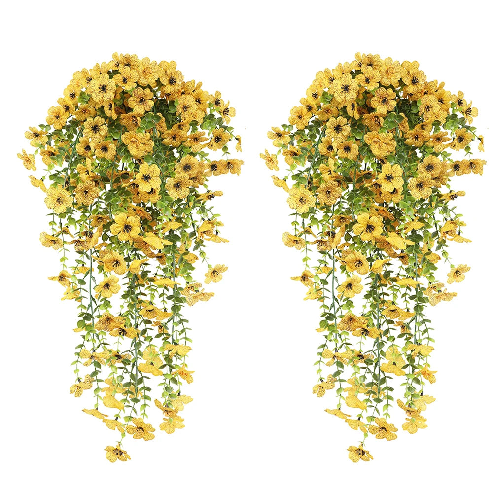 Artificial Daisy Eucalyptus Hanging Garland 2 Pack For Indoor Outdoor Decor
