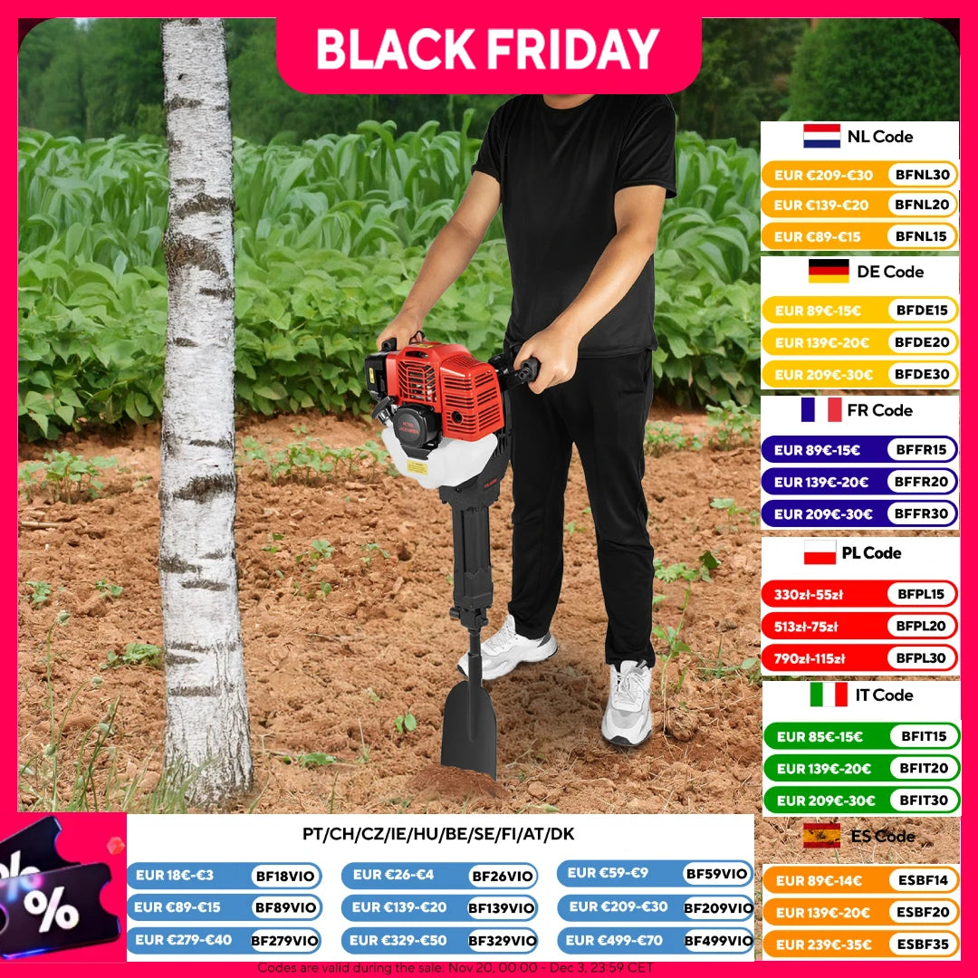 Gas Powered Garden Shovel for Digging and Tree Planting