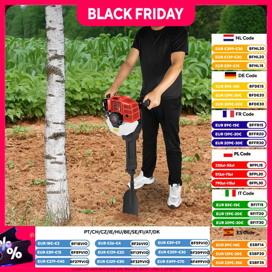 Gas Powered Garden Shovel for Digging and Tree Planting