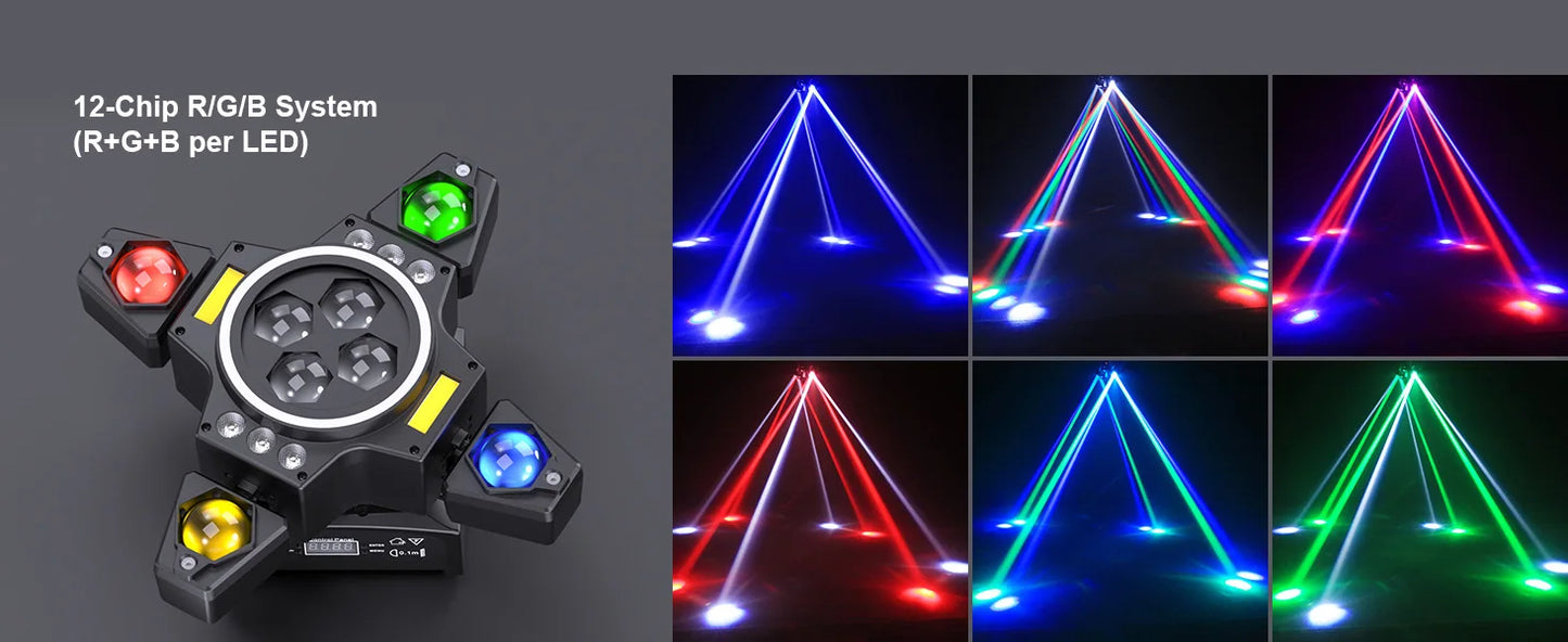Rudderstar 120W RGBW Moving Head Light With Beam Effects