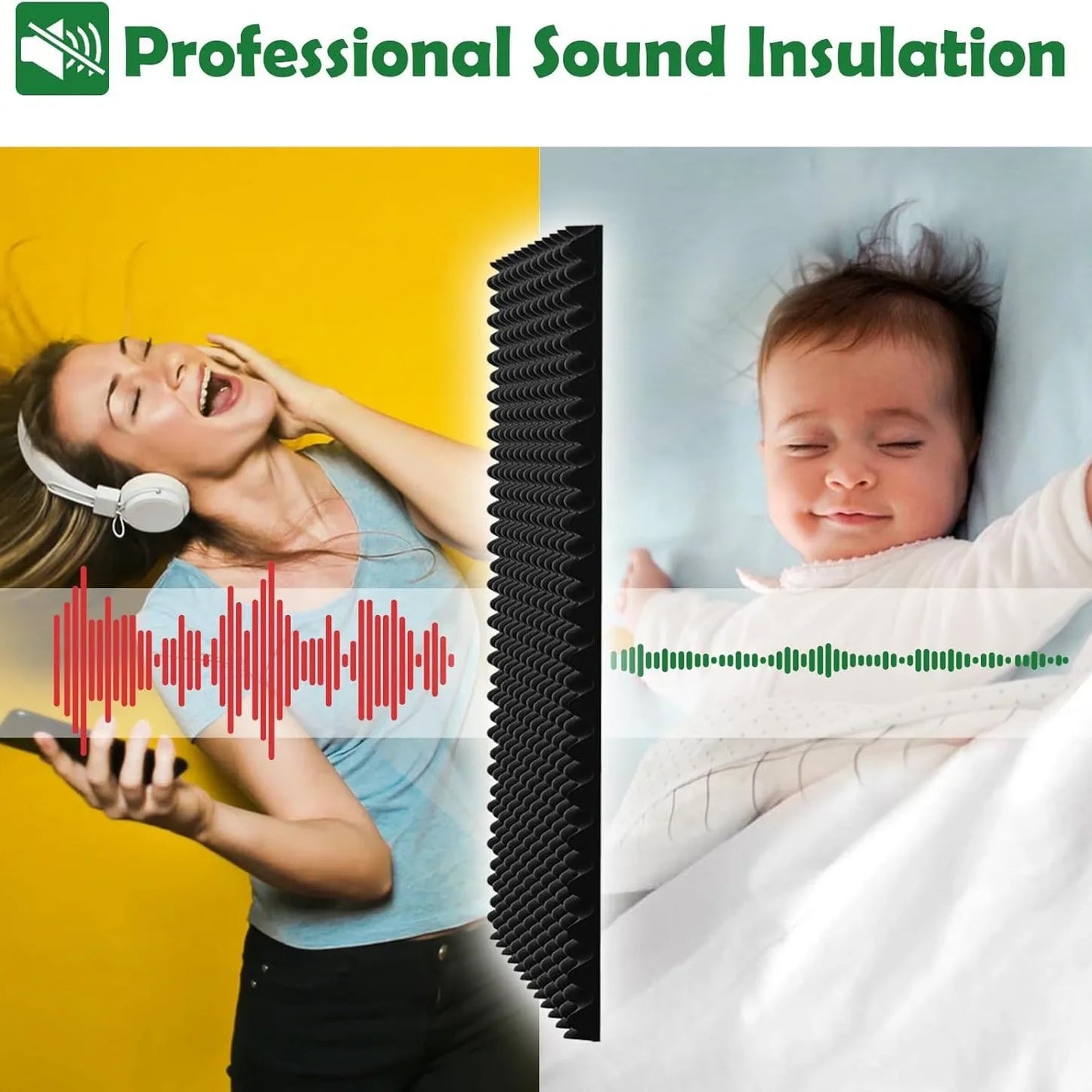 Self-Adhesive Eggcrate Acoustic Foam Panels For Home Studio Noise Reduction