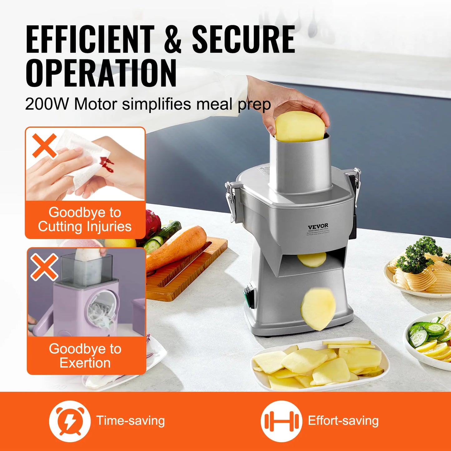 SucceBuy 4 In 1 Electric Vegetable Slicer And Chopper